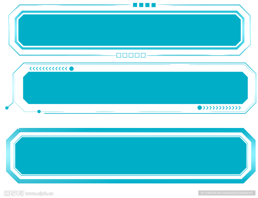 三款科技感现代感标题框边框