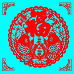 莲年有鱼剪纸