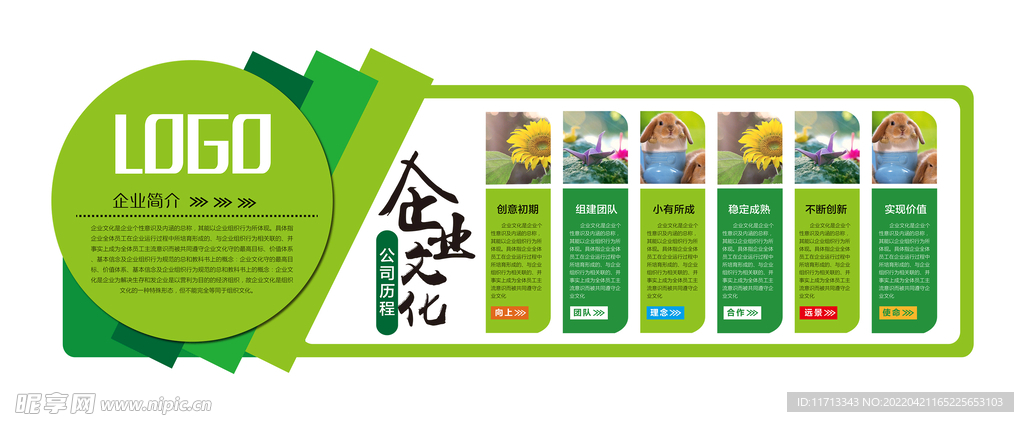 绿色春意昂然文化墙
