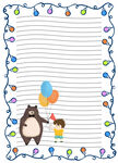 卡通熊气球卡通边框可爱童趣信纸