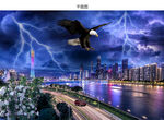 广州塔夜景下雨天气图片