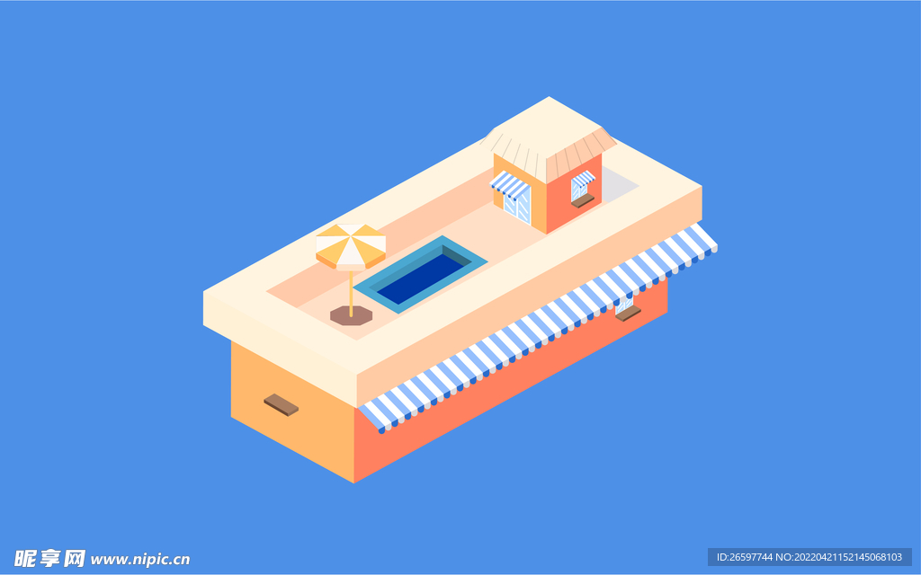 3d立体卡通小屋