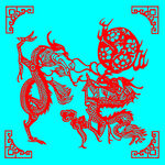 二龙戏珠剪纸