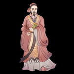 手绘孟子像