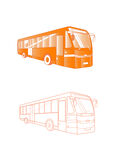 橙色线条公交车
