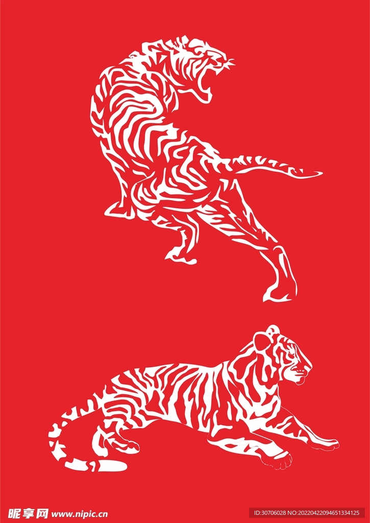 老虎矢量贴纸