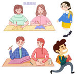 学生卡通素材