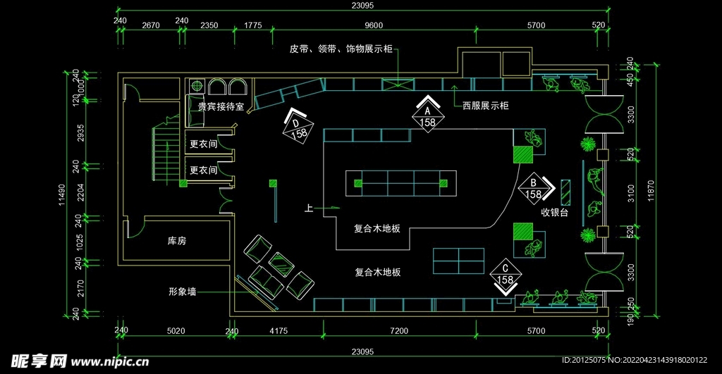 服装店平面图