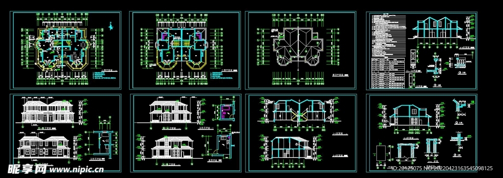 二层别墅全套图纸