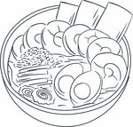 海鲜面线稿