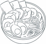 拉面手绘线稿