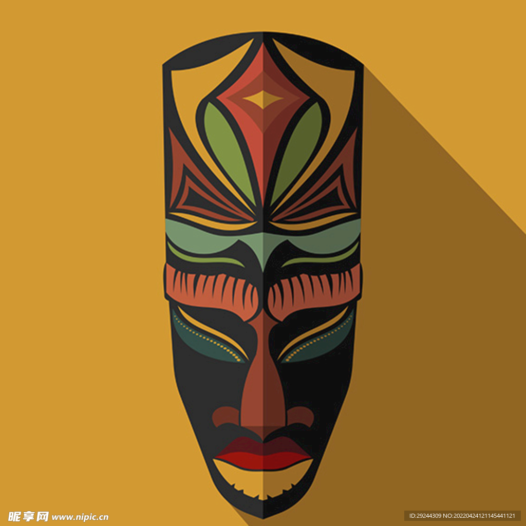 非洲风装饰图案面具脸谱矢量素材
