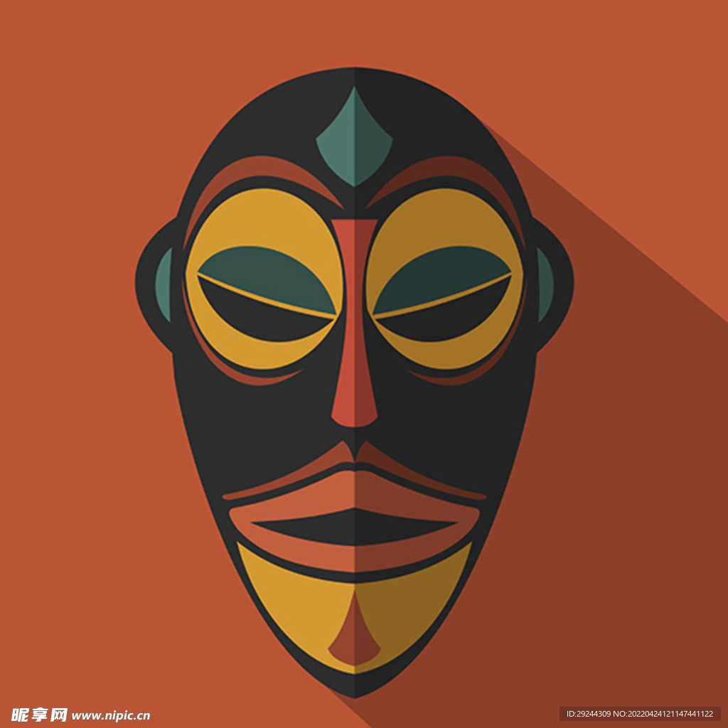 非洲风装饰图案面具脸谱矢量素材
