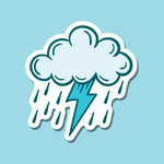 矢量云朵下雨闪电天气