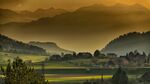 黄昏山村景观