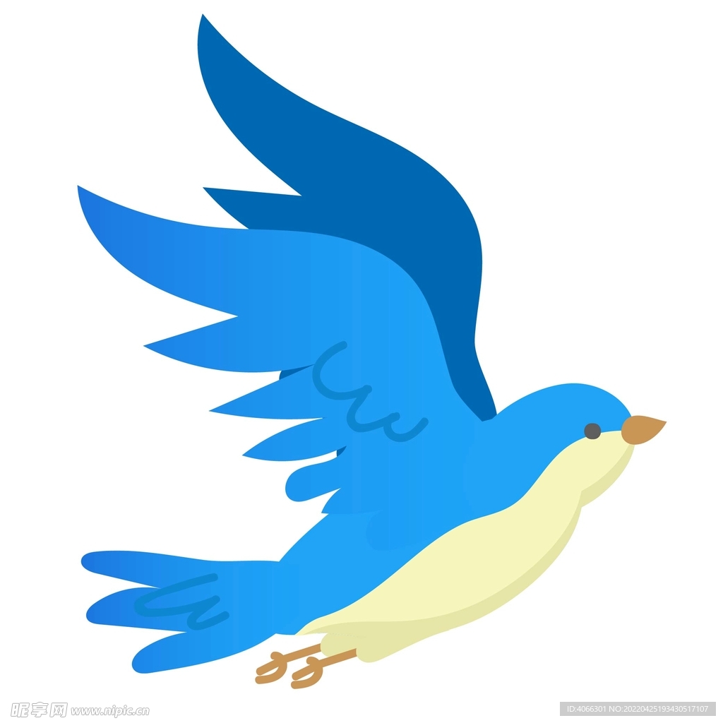 飞翔的蓝色小鸟绿色环保大自然