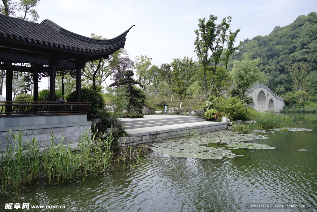 杭州铜鉴湖公园风景实拍