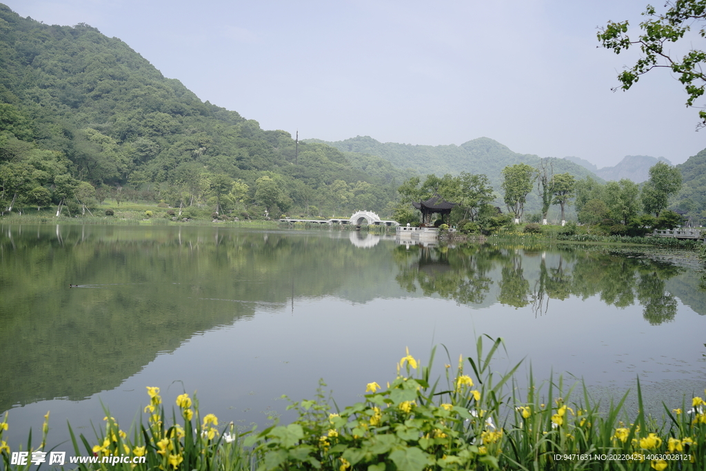 杭州铜鉴湖公园风景实拍 