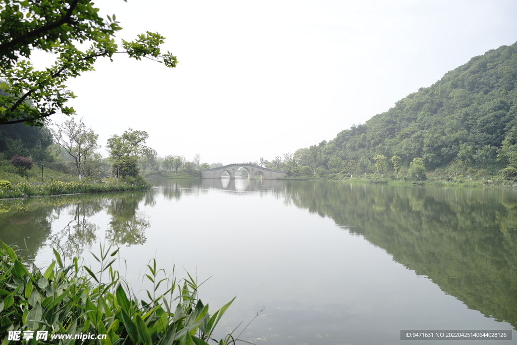 杭州铜鉴湖公园风景实拍 