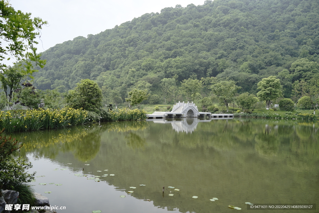 杭州铜鉴湖公园风景实拍