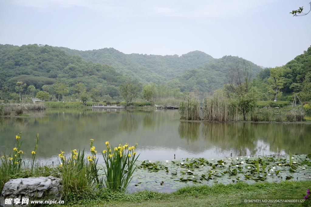 杭州铜鉴湖公园风景实拍