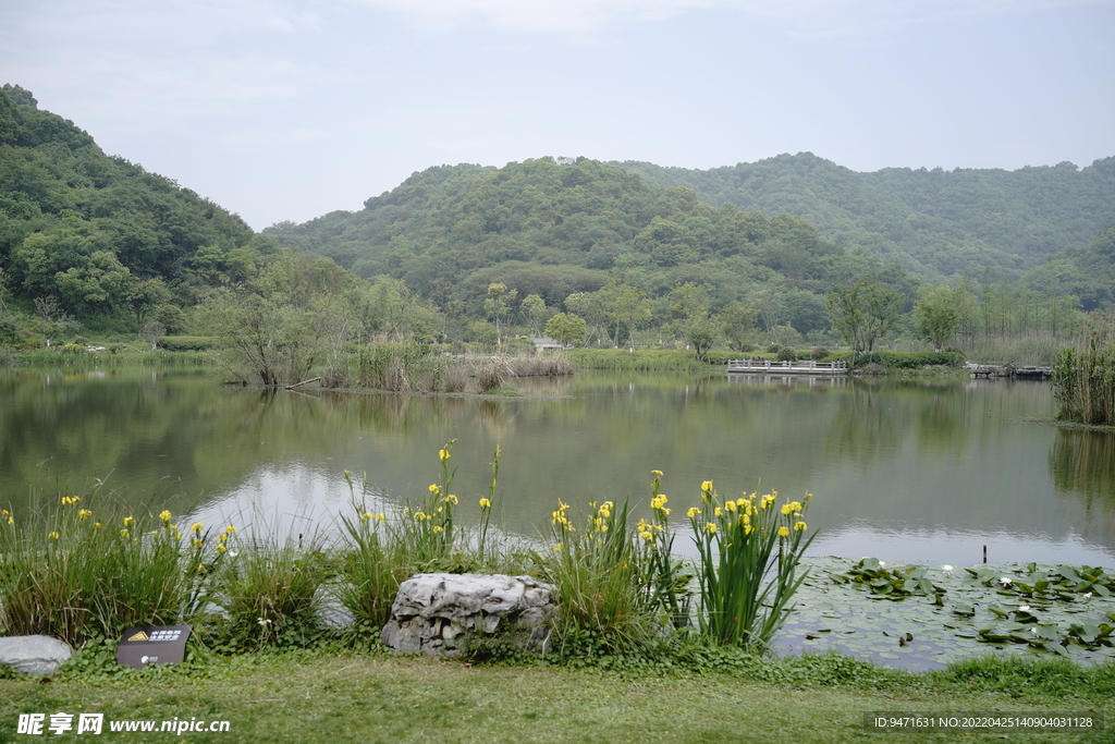 杭州铜鉴湖公园风景实拍 