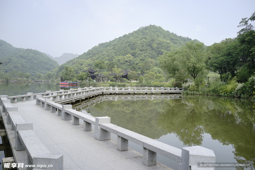 杭州铜鉴湖公园风景实拍