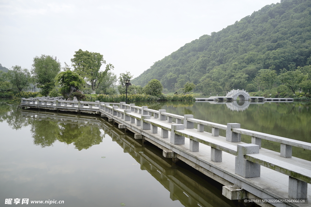 杭州铜鉴湖公园风景实拍