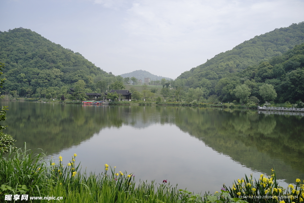 杭州铜鉴湖公园风景实拍