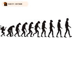 人类进化过程剪影矢量素材