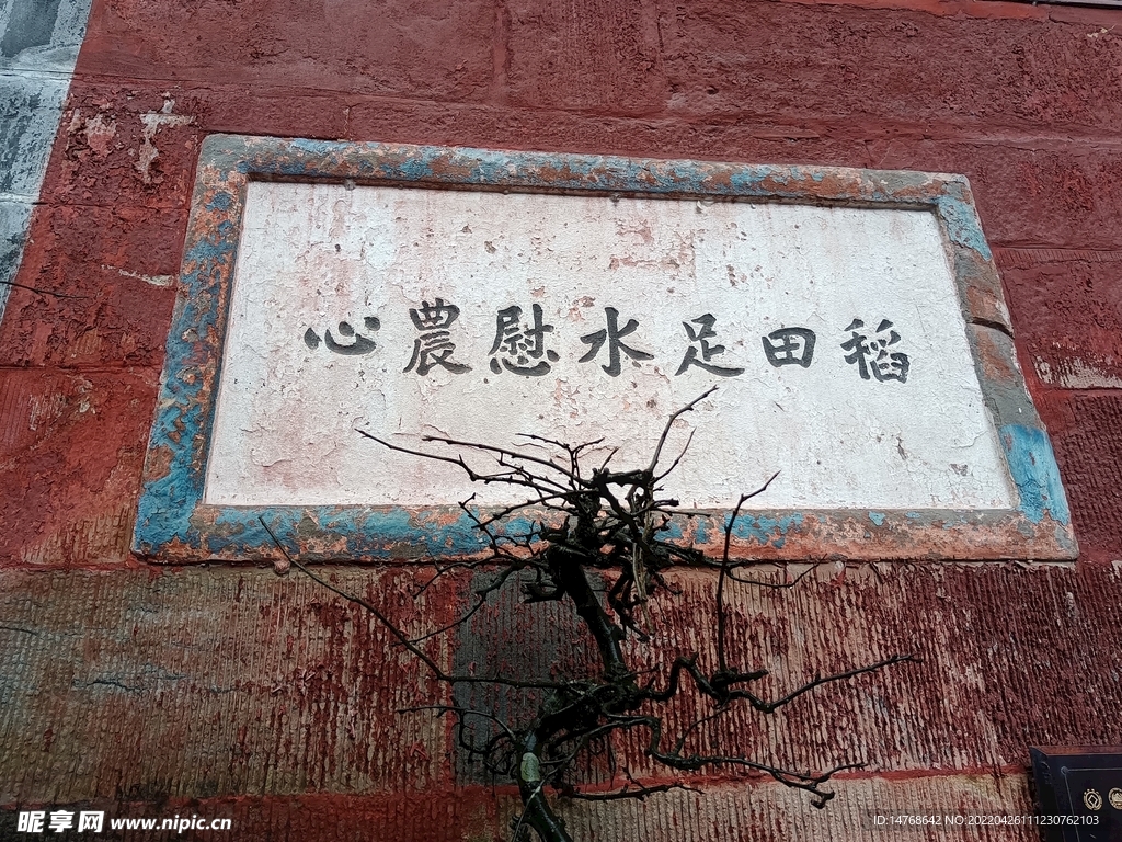 稻田足水慰农心  题字