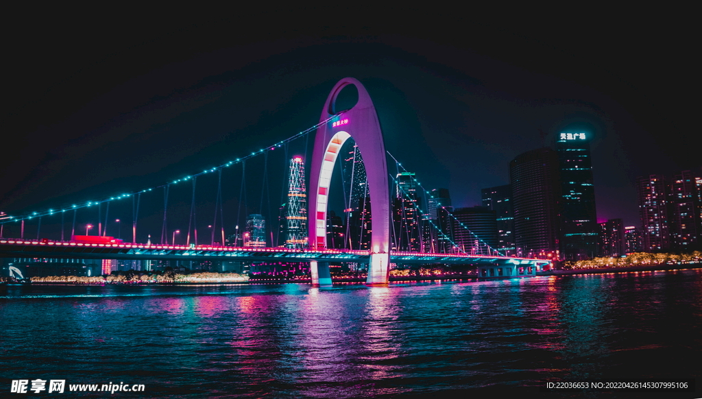  广州猎德大桥夜景