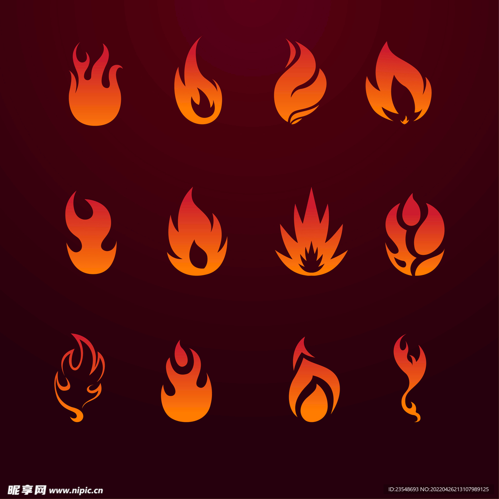 火焰标志模板火焰符号图标插画图片素材_ID:426838413-Veer图库