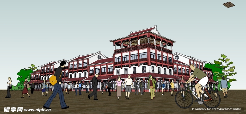 仿古街模型