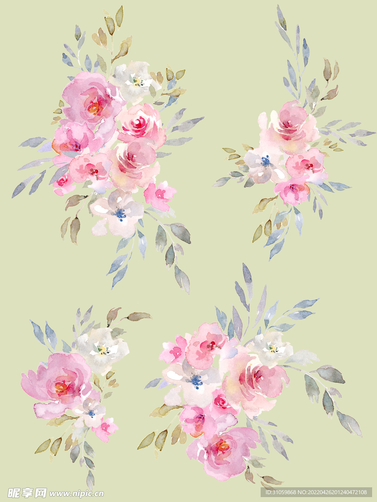 水彩花