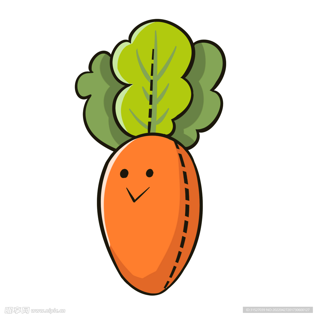 卡通手绘可爱蔬菜水果胡萝卜