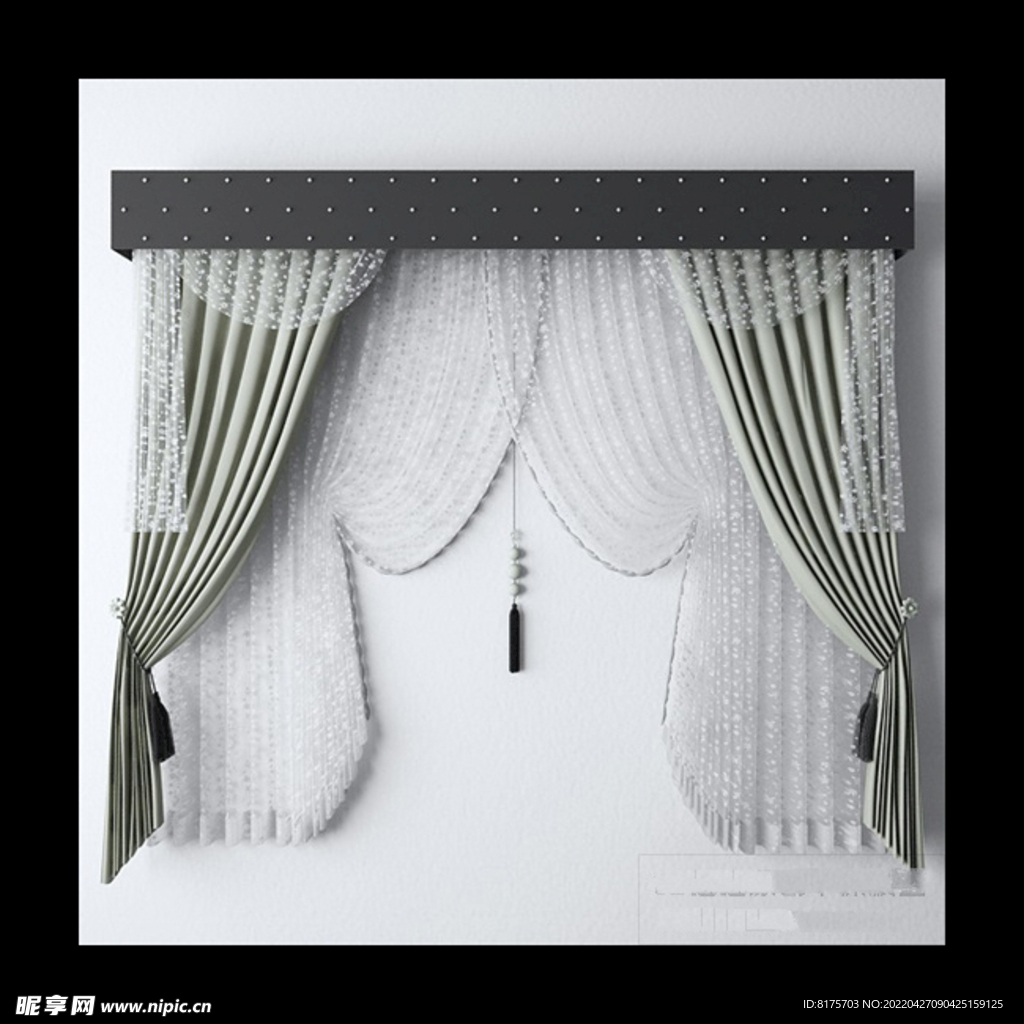 现代窗帘模型