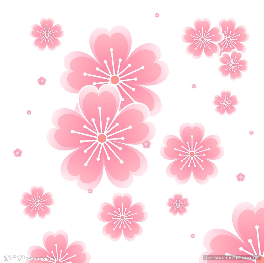 手绘卡通樱花装饰