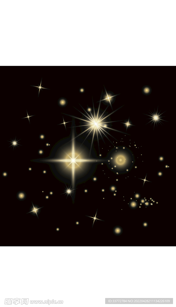 梦幻星空星星光效光束光斑素材