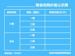 粮食收购价格公式牌