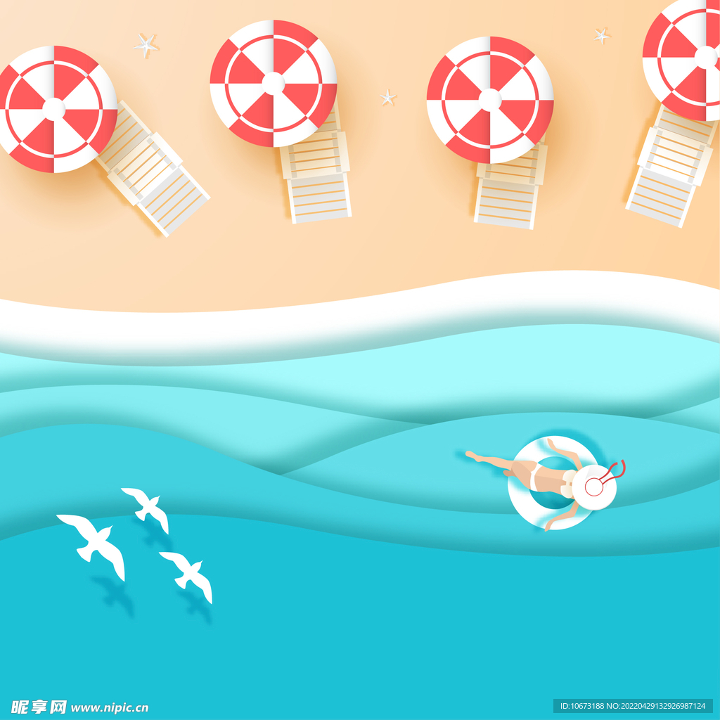 海滩顶视图