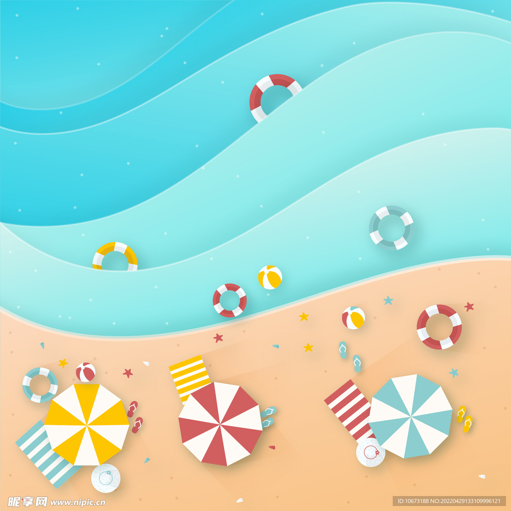 海滩顶视图