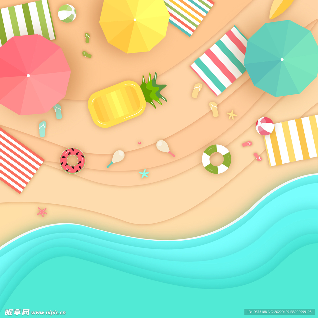 海滩顶视图 