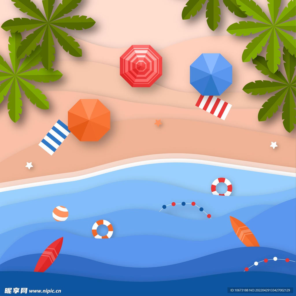 海滩顶视图