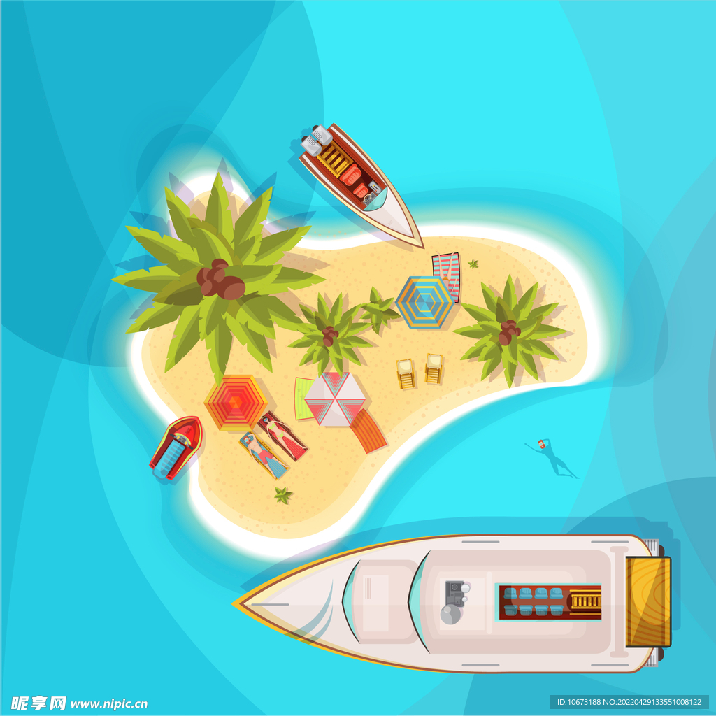 海滩顶视图