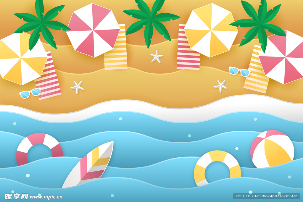 海滩顶视图