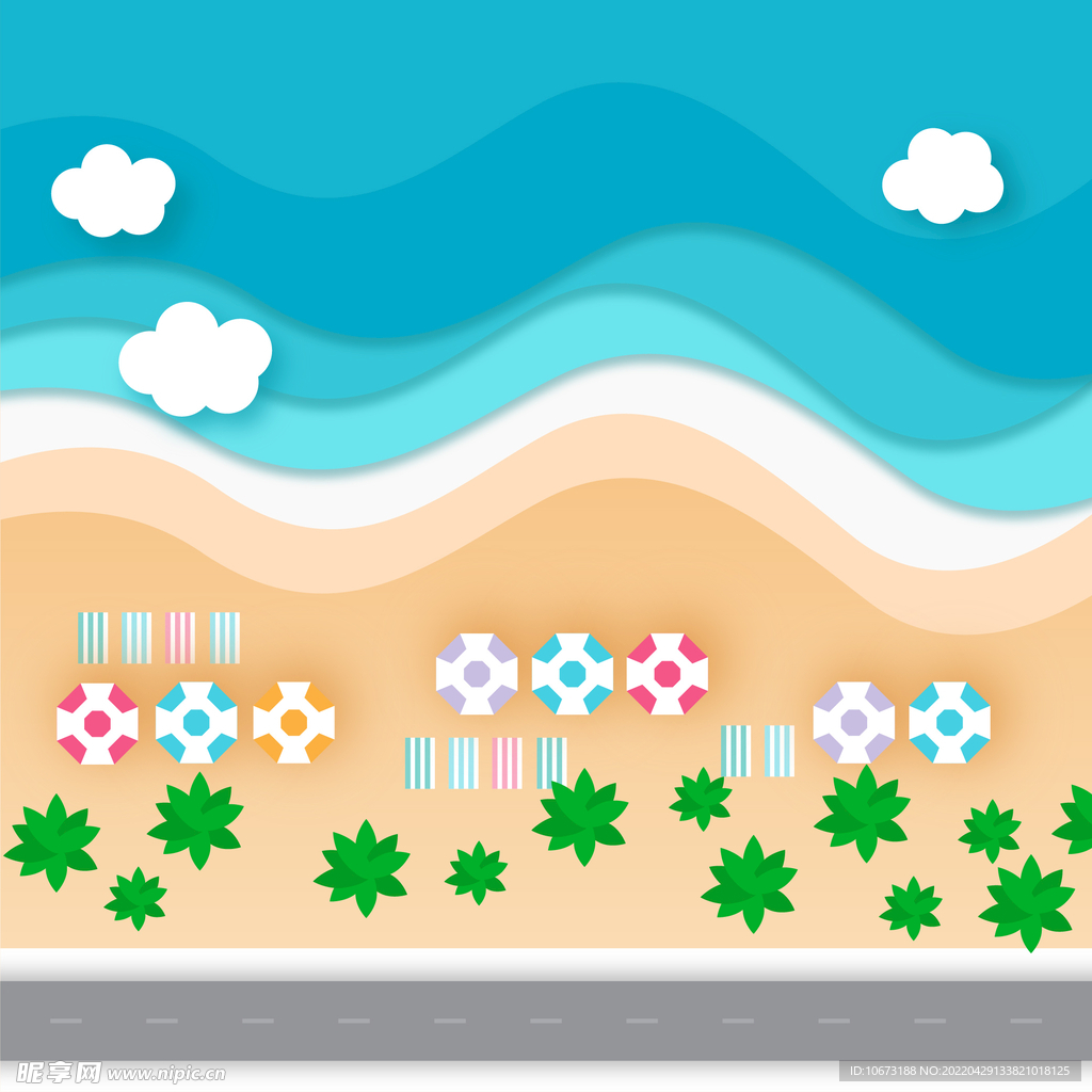 海滩顶视图