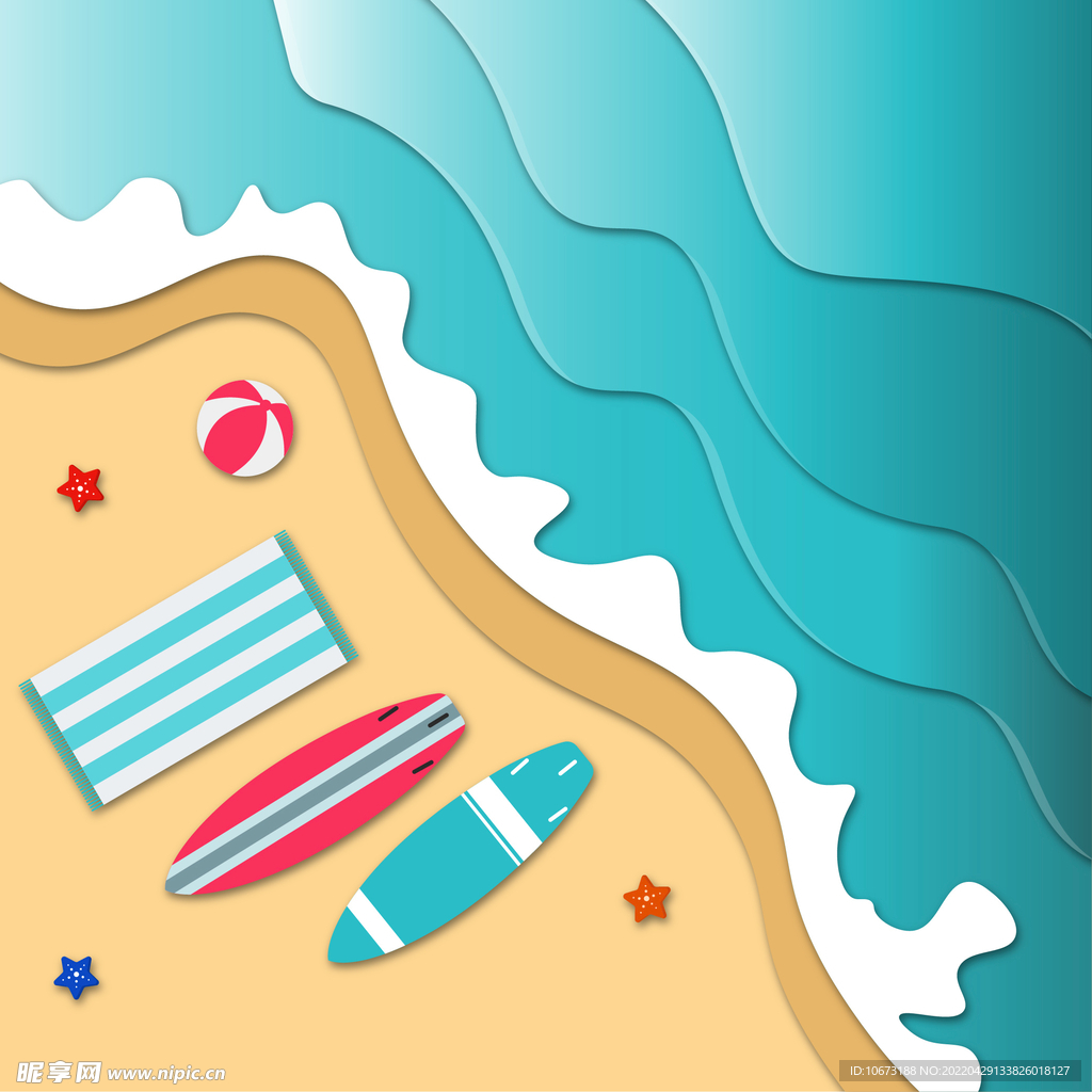 海滩顶视图