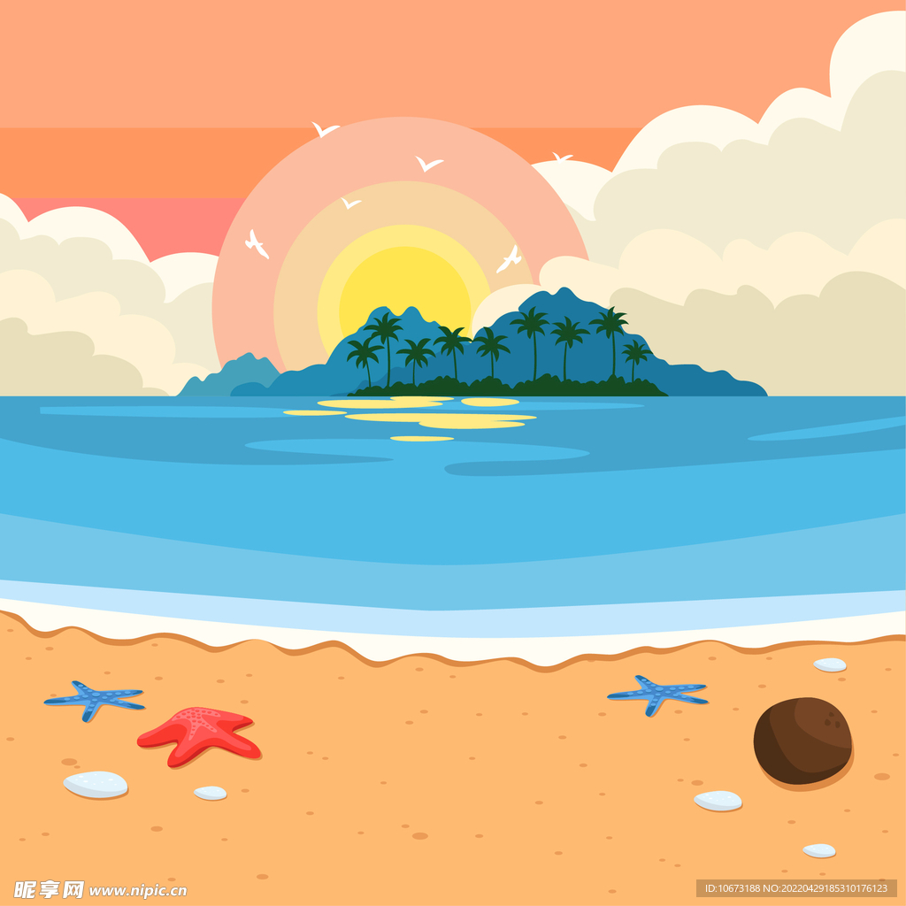 夏日沙滩背景