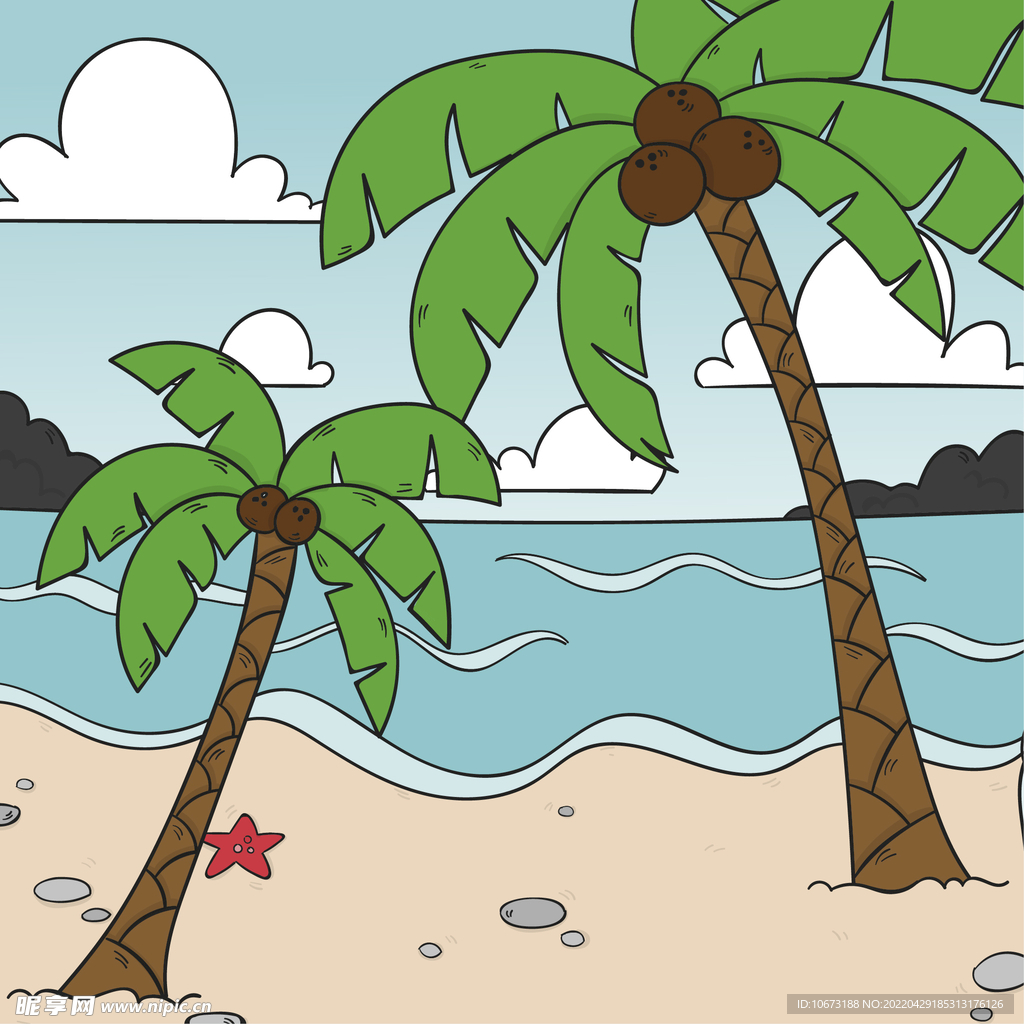 夏日沙滩背景